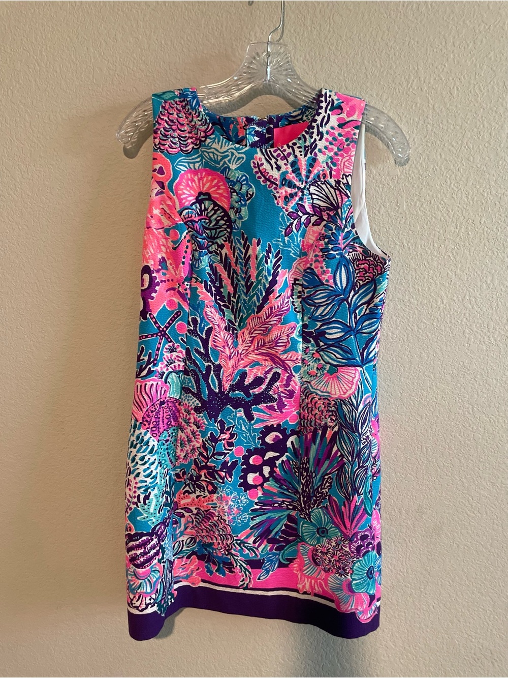 Lilly Pulitzer Sleeveless Mini Dress in Teal & Hot Pink